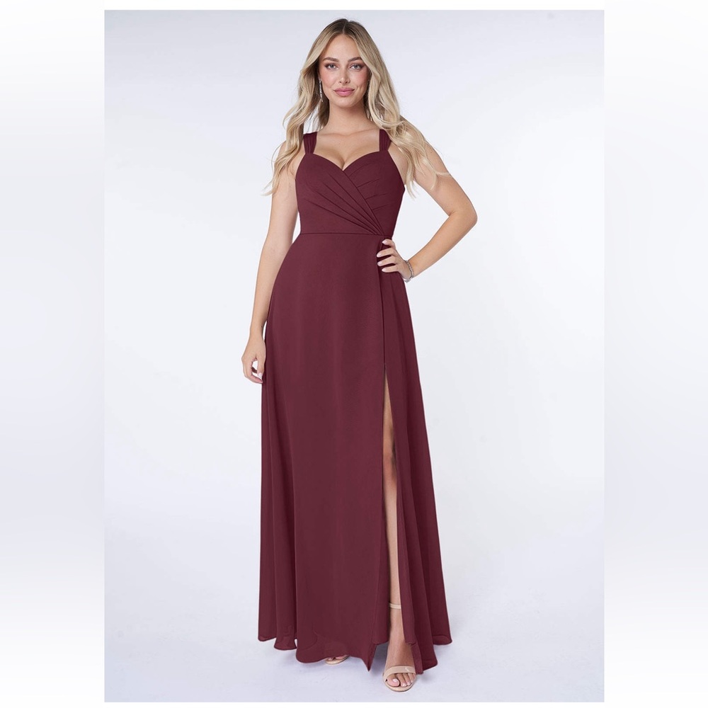 Azazie Nahrin Dress - Cabernet - size 2